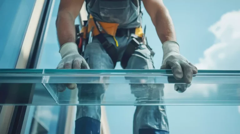 Commercial glass installation