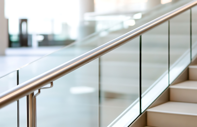 Glass stair railings