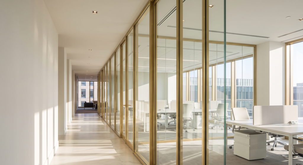 Deep-Penetration Interior Glass Partitions