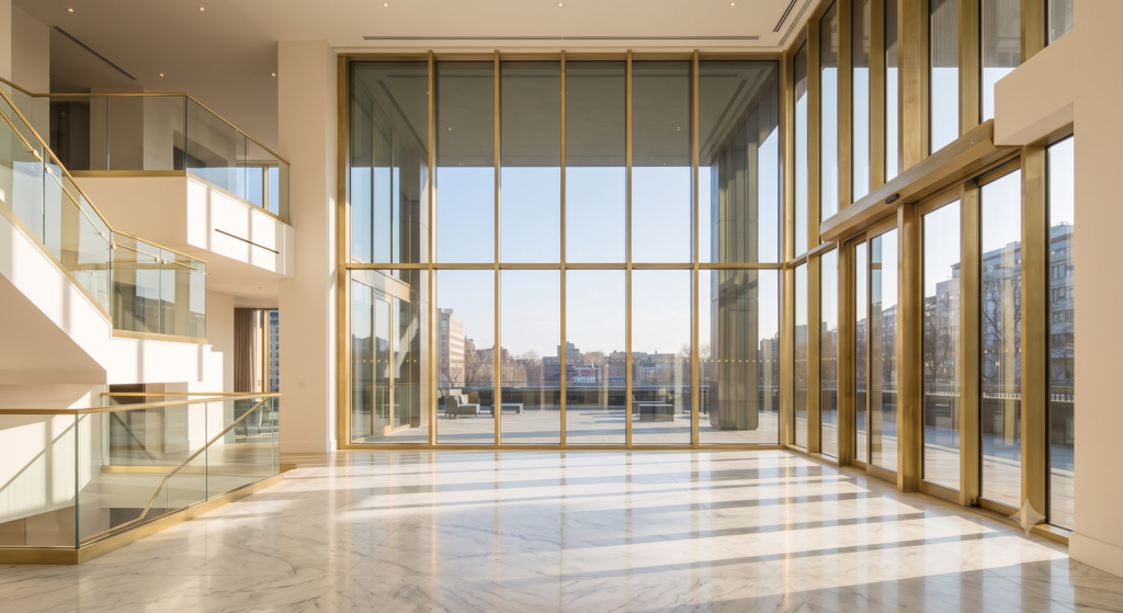 Maximizing Natural Light with Brass & Glass
