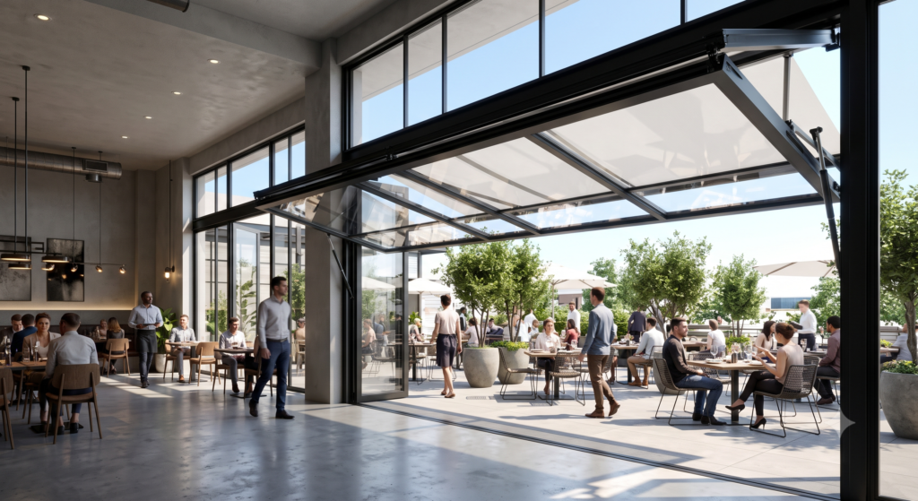 Crown Folding Hydraulic Doors